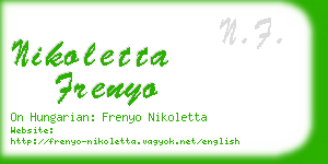 nikoletta frenyo business card